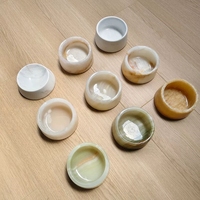 STONEKOCC Bol pour animaux de compagnie en marbre naturel 100% vert, jaune, blanc, onyx, avec logo personnalisé, taille personnalisée, décoration de luxe pour la maison