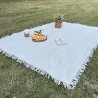 Amity Couverture de voyage pliante Nappe en lin Tapis de pique-nique Outdoor Camping Solid Size Customizable Cotton Polyester Sofa Blanket