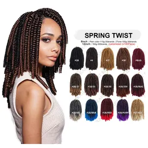 Synthetic Hair Extension Low &High Temperature Fiber Light Weight Braid Spring Twist Crochet Hair