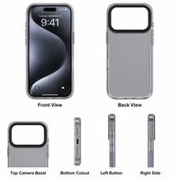 Coque de luxe transparente pour 18 Pro Max, hybride TPU PC, avec cadre plat pour la caméra, antichoc, protection 360°, anti-traces de doigts