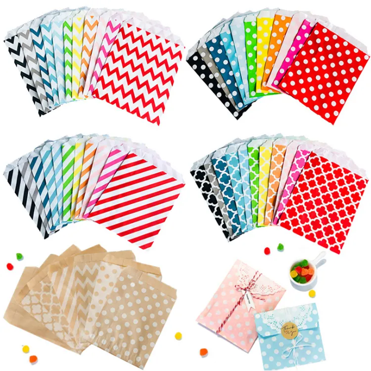 Benutzer definierte gedruckte Luxus kleine Einweg Süßigkeiten Schokolade Flat Pouch Brot Verpackung Lebensmittel qualität Geschenk papier Hochzeit Candy Bags