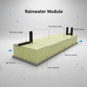 Système de réservoirs modulaires de 40 tonnes installé sous les parkings, les routes, les aires de jeux et les hôpitaux avec géotextile non tissé en PP pour stocker l'eau de pluie - Product Image 1