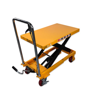 맞춤형 용량 150kg 다용도 유압 화물 리프트 유압 핸드 시저 리프트 트롤리 (캐스터 포함) - Product Image 1