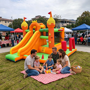 GOLDEN ART Y-250 Castello Gonfiabile in PVC a Tema Fiabesco, Castello Saltarello per Bambini con Doppio Scivolo, Giochi Gonfiabili da Esterno per Giardino - Product Image 6