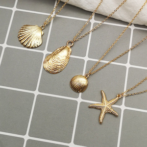 Collana estiva con guscio in lega e catena in bambù, <span class=keywords><strong>gioielli</strong></span> marini a tema animale esagerato per Europa e America - Product Image 1