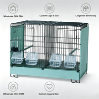 Volière pliable de luxe robuste pour oiseaux, grande cage d'exposition en fer pour perroquets avec plateau en plastique et bouton pour l'élevage, vente en gros d'usine OEM ODM