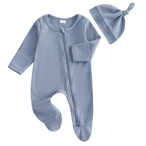 Conjunto <span class=keywords><strong>de</strong></span> Mameluco <span class=keywords><strong>de</strong></span> Bebé <span class=keywords><strong>de</strong></span> Tela Suave Tipo Waffle con Gorro <span class=keywords><strong>a</strong></span> Juego y Cremallera, Traje <span class=keywords><strong>de</strong></span> Dormir y Juego para Bebés <span class=keywords><strong>de</strong></span> <span class=keywords><strong>0</strong></span> <span class=keywords><strong>a</strong></span> 12 <span class=keywords><strong>Meses</strong></span> - Product Image 3