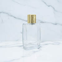 Flacon de parfum en verre unique, transparent, de qualité supérieure, vide, avec pompe pulvérisatrice, rechargeable, sérigraphié, 100 ml