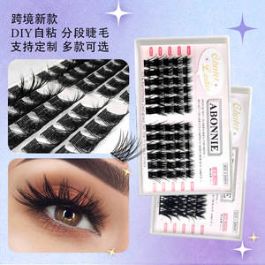 Abonnie Segmented False Eyelashes Mink <b>Fur</b> Thick Style DIY Heat Fused Extension Kits - Product Image 1