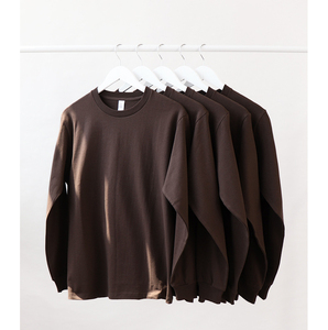 Camisetas de manga larga lisas en blanco de algodón 250GSM 100% camisetas de manga larga unisex con impresión de logotipo personalizado - Product Image 6