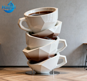 Statues géantes personnalisées en PRV en forme de grains de café, points <span class=keywords><strong>photo</strong></span> d'entrée de café, art en PRV poli utilisé dans les cafés - Product Image 3