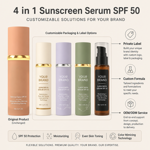Sérum Protetor Solar 4 em 1 com FPS 50, Base de Maquiagem de Cobertura Total, Protetor Solar Hidratante à Prova d'Água que Muda de Cor - Product Image 6