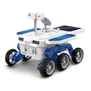 DIY016 science experiment educational toys assembled 6 wheel solar mars exploration car kids solar energy toys