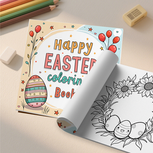 Happy Easter Serie Aangepaste Kindertekenboek Feest Kleurboek Met Eenvoudige En Schattige Illustraties Perfecte Binding - Product Image 4