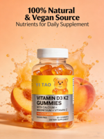 Gummies multivitaminés de qualité supérieure en forme d'ours, saveur pêche, marque privée, pour stimuler l'immunité et éclaircir et nourrir la peau.