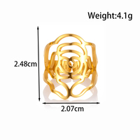 HENGSEN 2025 fil découpé au laser coupe en filigrane géométrique creux 18K or anneaux en acier inoxydable pour les femmes Non ternir