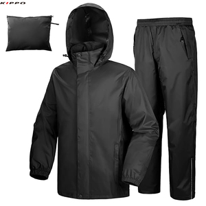Kippo Luxe hommes Style classique combinaison de <span class=keywords><strong>pluie</strong></span> compressible imperméable Golf randonnée cyclisme équipement de <span class=keywords><strong>chasse</strong></span> avec 2 pièces vestes pantalons - Product Image 3