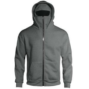 Sweat-shirt à capuche blanc avec fermeture éclair, double couche, hiver, pull pour homme avec poche - Product Image 2