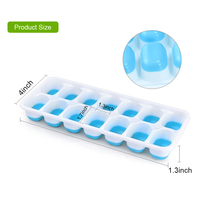 Moules à glace réutilisables en silicone à 14 grilles moule pour machine à boules de glace plateaux à glaçons en silicone avec couvercles pour congélateur empilables
