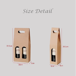 卸売<span class=keywords><strong>2</strong></span>ボトル紙ワインギフト配送包装ボックス窓付きワインボックス包装 - Product Image 2