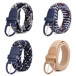Erkekler için özel kumaş beyzbol Golf kemeri Polyester tuval örgülü erkek kadın elastik kemer dokuma streç logosu - Product Image 3