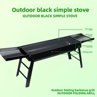 Barbecue portable d'extérieur double face 22x33cm 2.2kg pour réunions de famille, camping, team building d'entreprise, usine de réchauds