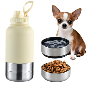 Distributeur d'eau portable personnalisé pour chiot, 1L (32oz), en acier inoxydable à double paroi isolé, 3-en-1, pour promenade en extérieur - Product Image 6