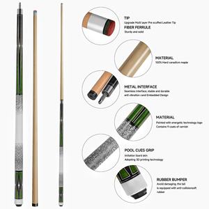عصي بلياردو مخصصة مباشرة من المصنع، 58 بوصة، من خشب القيقب الكندي الصلب، رأس 13 ملم، وصلة شعاعية للمنزل والنادي - Product Image 3