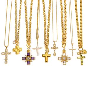 <b>Cross</b> Necklace Women's Gold <b>Chain</b> Pendant Geometric <b>Cross</b> Jewelry Fashion Layered Necklaces Autumn Winter Accessory - Product Image 5