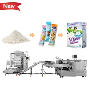 Multi lane automatic 50 gram 20g stick bag milk powder packing carton box machine