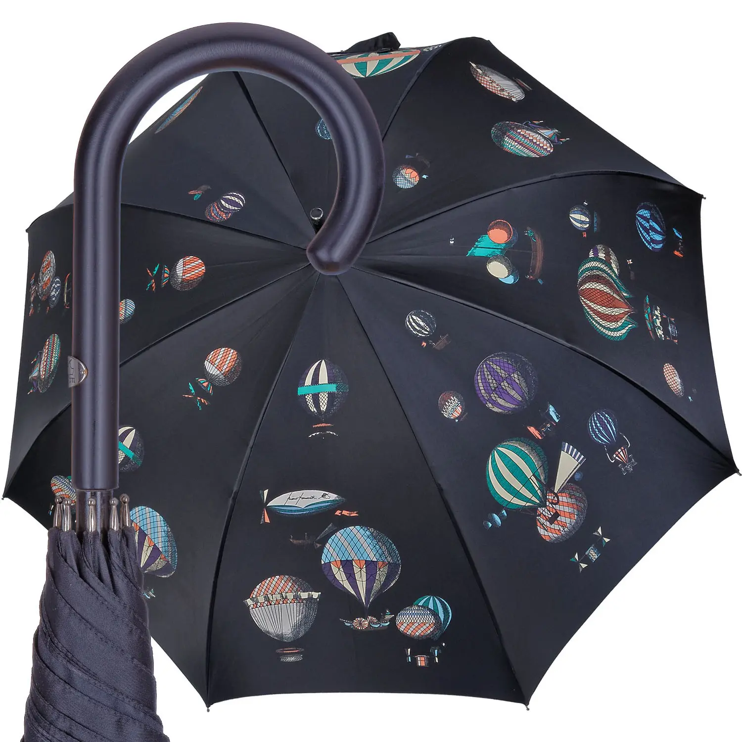 Ombrello automatico di lusso con manico in legno antivento antipioggia Logo pubblicitario personalizzato ombrello dritto per la pioggia