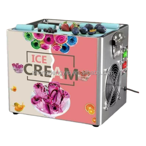 Machine à glace roulée professionnelle pour restaurants, pour la préparation de glaces aux fruits, au lait, aux noix et au yaourt - Product Image 2