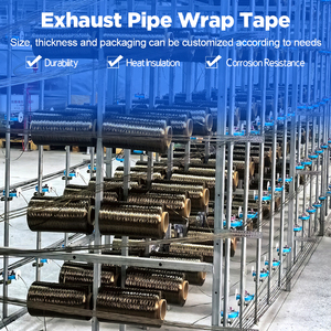 Başlık boru başlığı <span class=keywords><strong>Wrap</strong></span> bant ürün için titanyum bazalt fiberglas egzoz ısı sarma bezi - Product Image 4