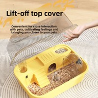 Cage à hamster en plastique transparente panoramique de luxe, villa à double étage, extra-large, portable, facile à nettoyer, détachable pour animaux de compagnie