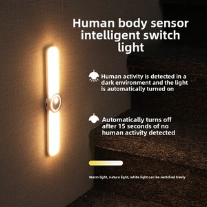 SIXWGH Luce con Sensore di Movimento PIR Ricaricabile, Design <span class=keywords><strong>a</strong></span> Barra con Autofocus, Uso Universale, Dimmerabile, Montaggio Magnetico per Casa e Garage - Product Image 6