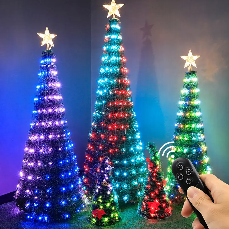 2022 DIY Holiday Decoration Led Light Christmas Tree RGB Color APP Remote Control Led Flashing Christmas Tree