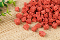 Tranches de fraises lyophilisées en vrac, 1 kg, fraises coupées en dés