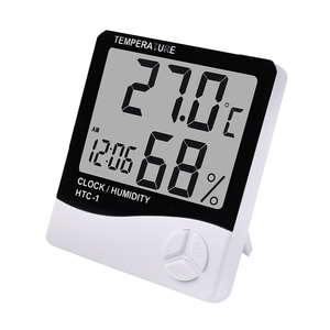 Medidor Digital de Temperatura y Humedad LCD HTC-2/HTC-1, Higrómetro y Termómetro para Interiores y Exteriores, Estación Meteorológica con Reloj - Product Image 5