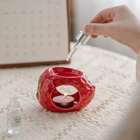 Qianrui Keramik-Kerzenhalter Luftreinigung Fruchtförmige Aromatherapie-Lampe Ätherisches Öl-Brenner Kreatives Kunsthandwerk Wohndekoration