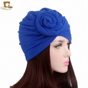 Venta al por mayor caliente de las mujeres anudadas liso nudo superior turbante sombrero sólido trenzado anudado turbante para damas - Product Image 4