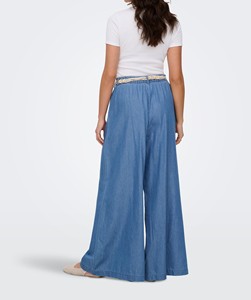 OEM/ODM Women's Pants High Waist Palazzo <strong>Jeans</strong> Wide Leg Denim Boho Beaded Belt Lightweight Summer Slacks Hippie Trousers - Product Image 3