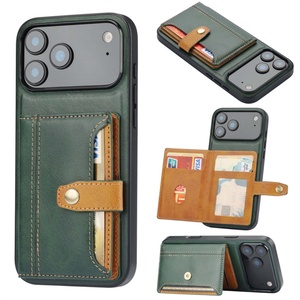 เคสหนังใส่บัตรสำหรับ iPhone 17 Pro Max เคสหนังแบบกระเป๋าสตางค์สำหรับ iPhone 17  3 ชั้น - Product Image 4