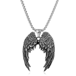 Collar con colgante de ala de ángel yunnique, cadena de joyería de moda para hombre de acero inoxidable, collares largos para hombre - Product Image 1
