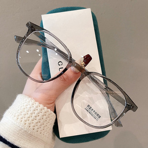 Montures de lunettes Qianai Round TR90 anti-UV et anti-lumière bleue, unisexe, taille moyenne, verres en acrylique, design ovale - Product Image 1