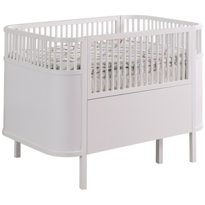 Cuna Convertible de Madera Maciza Blanca Premium con Diseño Ovalado Arqueado y Base Sólida para Dormitorio de Bebé - Product Image 4