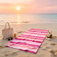 Wholesale Custom Printed High-quality Sand Free Water-absorbent Quick-drying Microfiber Striped Beach Towel for Beach Bath