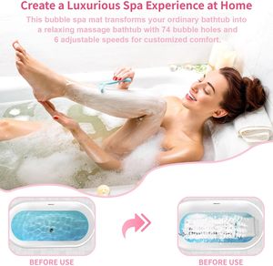 แผ่นรองอาบน้ำนวดไฟฟ้าแบบพกพา พร้อมรีโมทคอนโทรล  ฐานดูดกันลื่น กันน้ำ สำหรับอ่างอาบน้ำสปาและอ่างน้ำวน ใช้ในบ้าน - Product Image 3