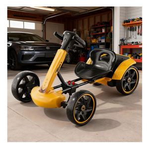 Laser Beam Light Double 380 Motor 4 <b>Wheels</b> <b>Plastic</b> Ride Car Featuring for Music Yellow Remote Drive Platform 6V4.5 Battery - Product Image 1