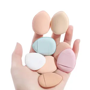 Logo personnalisé Vente en gros Nouveau cuir épais guimauve Mini correcteur Mélangeur de maquillage Éponge doigt Coussin d'air Poudre de maquillage Puffs