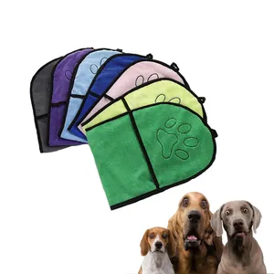 סיטונאי מותאם אישית לוגו מיקרופייבר כלב מגבת ייבוש נוח מגבת לחיות מחמד עבור כלבים וחתולים רחצה